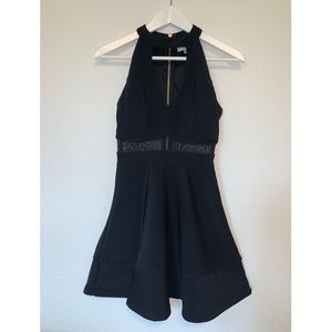 Honey and Rosie black skater dress - mesh - cutout